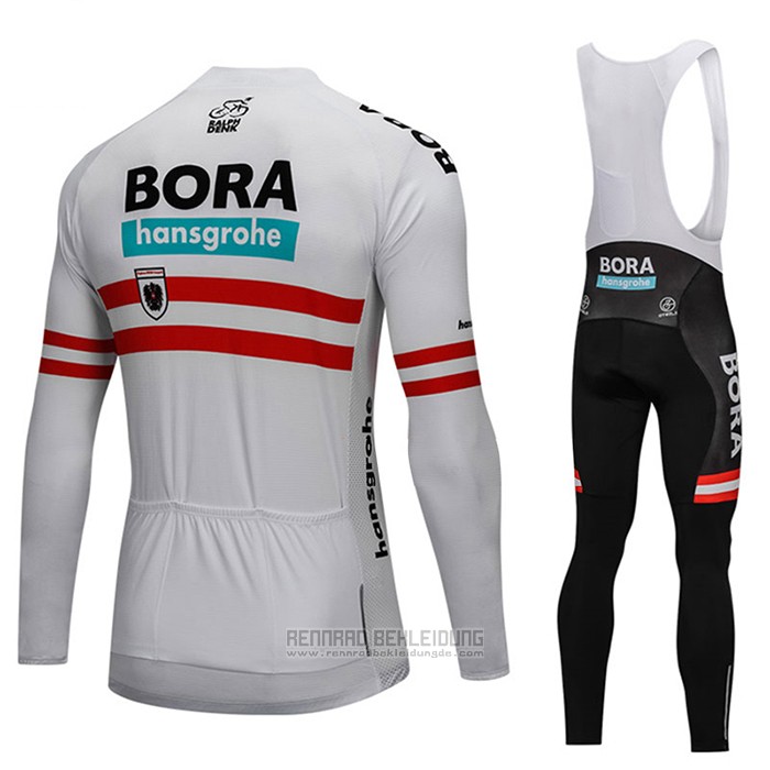 2018 Fahrradbekleidung Bora Champion Osterreich Wei Trikot Langarm und Tragerhose - zum Schließen ins Bild klicken